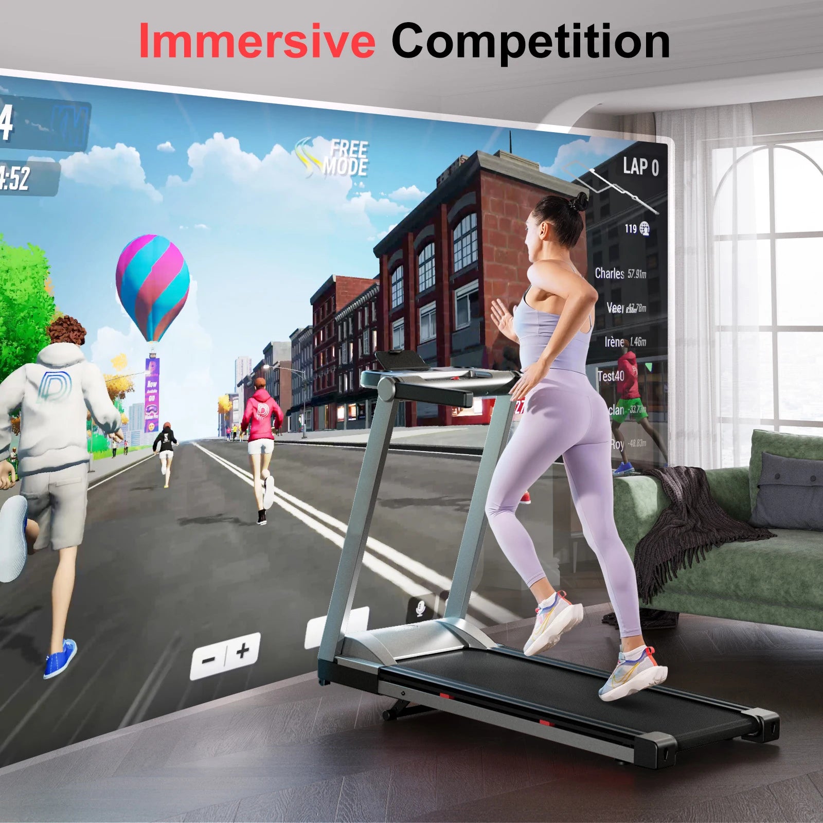 Walking Pad Treadmill Cardio Training Non-Slip Home & Office Touch Screen Smart App Data Monitoring