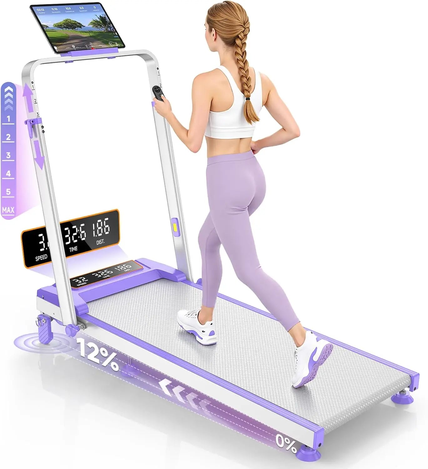 Non-Slip Foldable Walking Pad/Treadmill for Cardio Training
