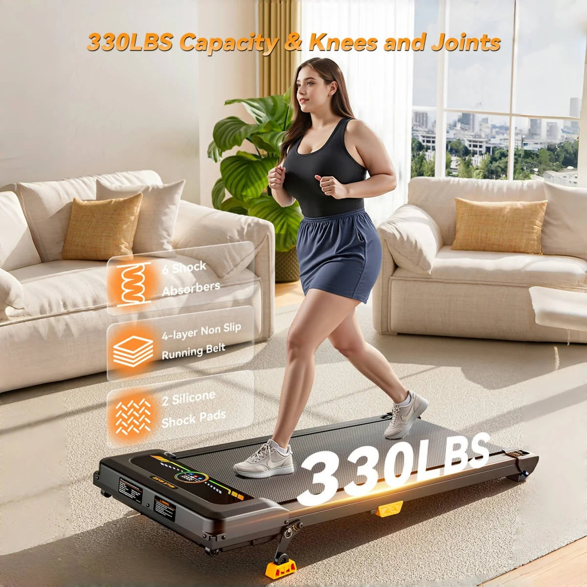 Portable Foldable Incline Walking Home Office Pad LED Display & Remote Control