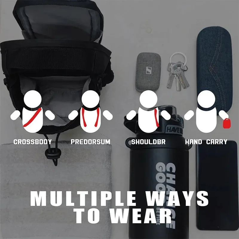 Magnetic Gym Bag with Phone Pocket & Water Bottle Pouch
