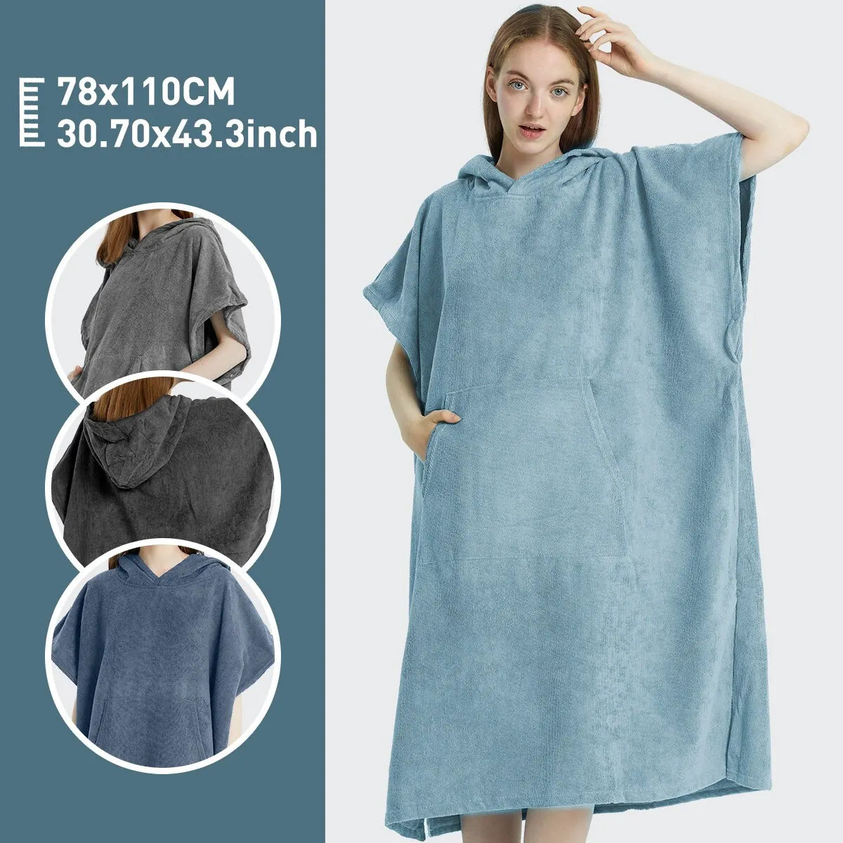 Surfer Poncho Styled Towel Hoodie