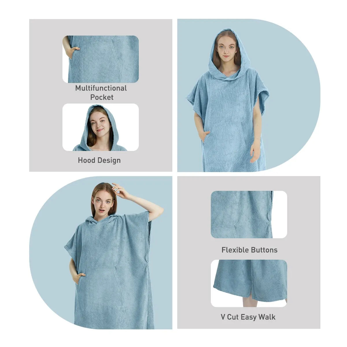 Surfer Poncho Styled Towel Hoodie