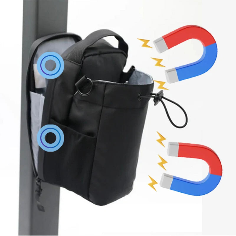 Magnetic Gym Bag with Phone Pocket & Water Bottle Pouch