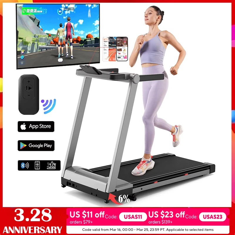 Walking Pad Treadmill Cardio Training Non-Slip Home & Office Touch Screen Smart App Data Monitoring
