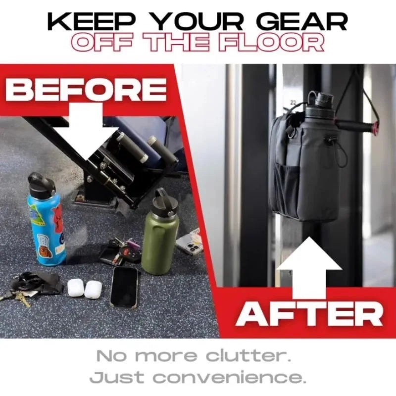 Magnetic Gym Bag with Phone Pocket & Water Bottle Pouch