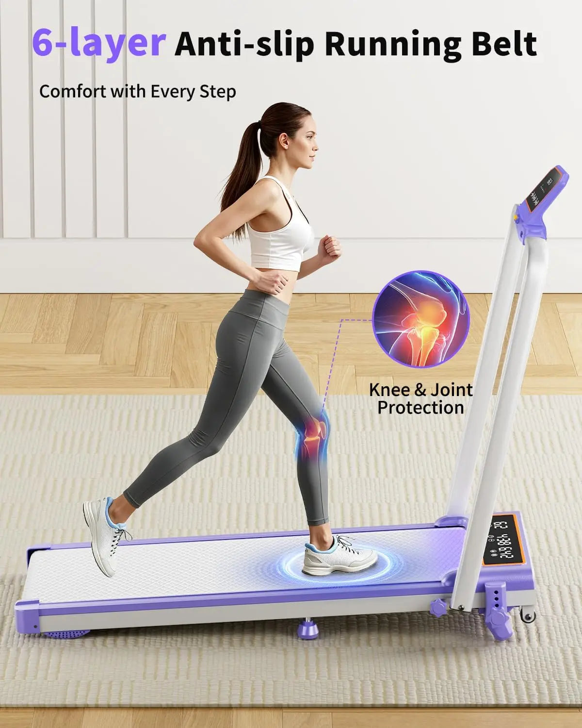 Foldable Walking Pad Treadmill Cardio Training Non-Slip Smart App