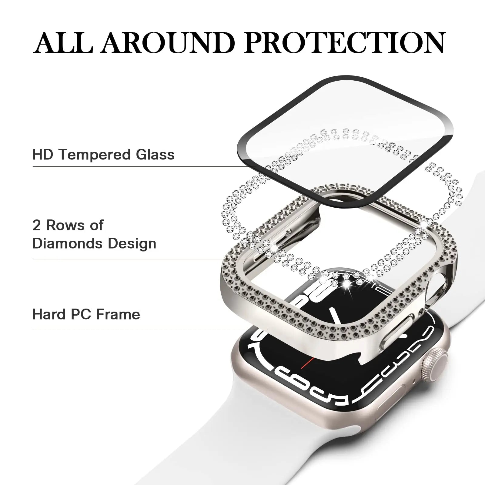 Glass & Diamond Cover For Apple Watch