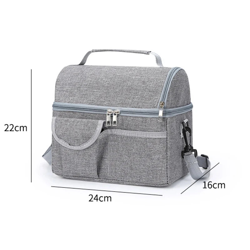 Reusable Insulated Thermal Lunch Bag Women Men Students