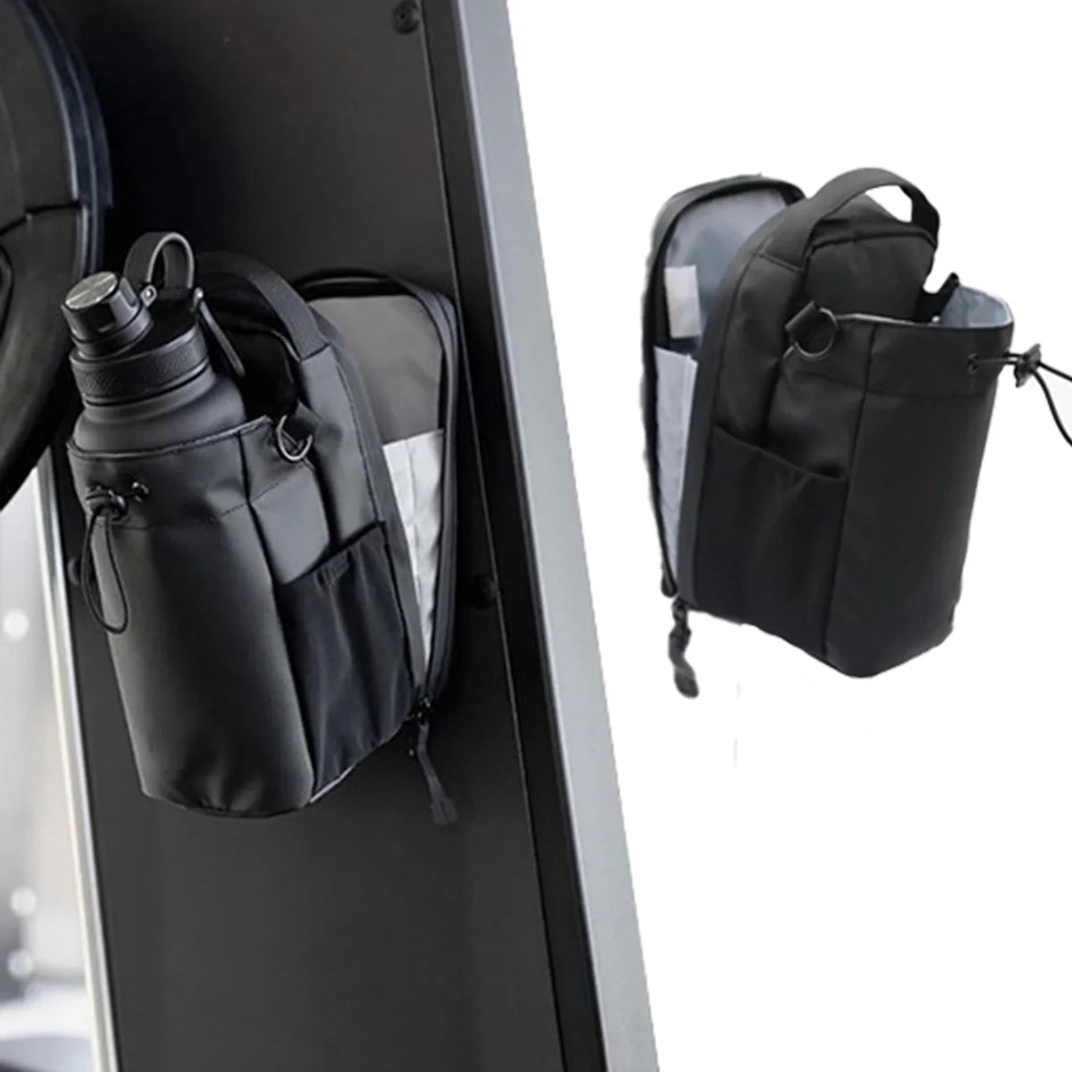 Magnetic Gym Bag with Phone Pocket & Water Bottle Pouch
