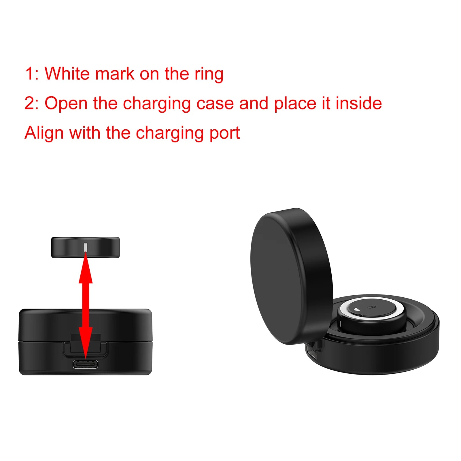 Compatible for Oura Ring Gen 4 Travel Charger Dock with USB-C Cable Compact Charging Box for Smart Ring