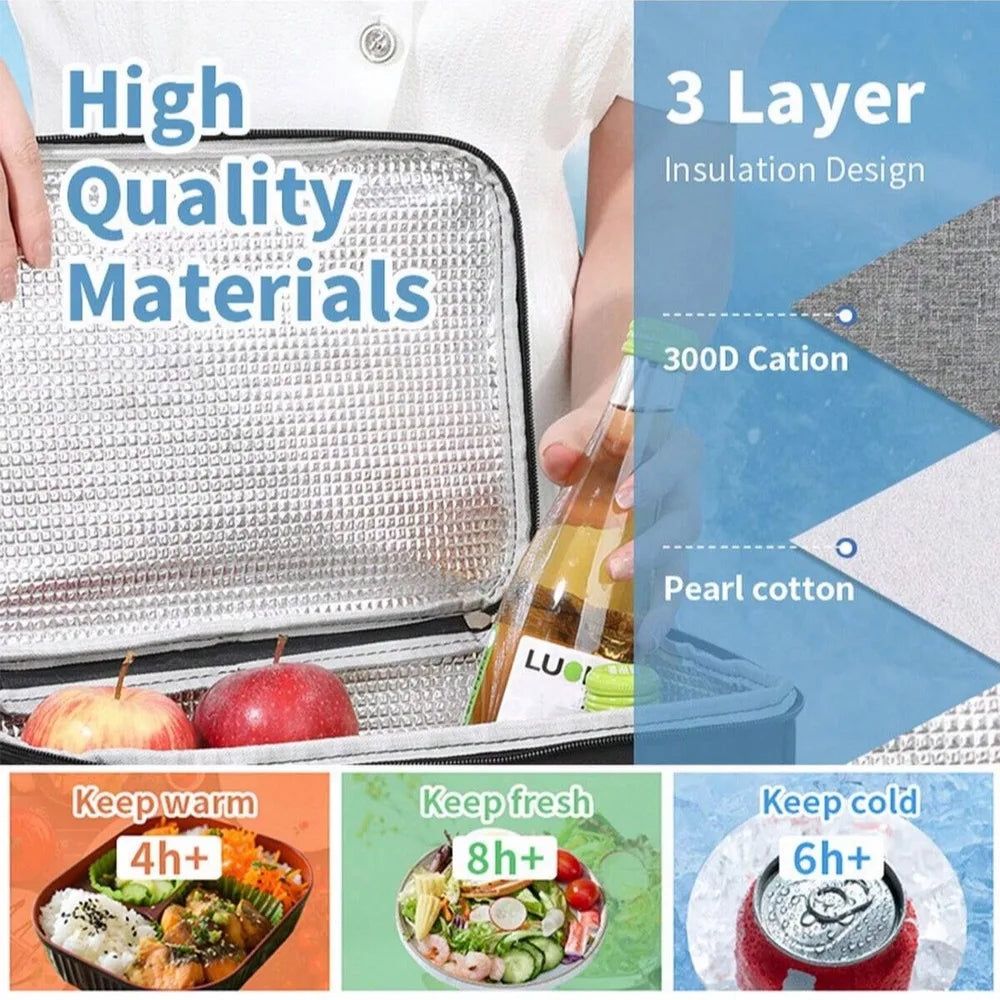 Insulated Reusable Waterproof Lunch Bag Men Women Students