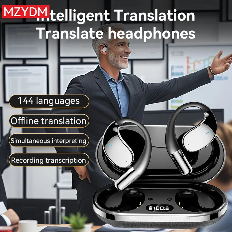 AI Translator Earbuds Bluetooth 5.4 Headset Noise Cancelling Earphone