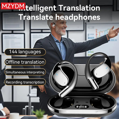 AI Translator Earbuds Bluetooth 5.4 Headset Noise Cancelling Earphone