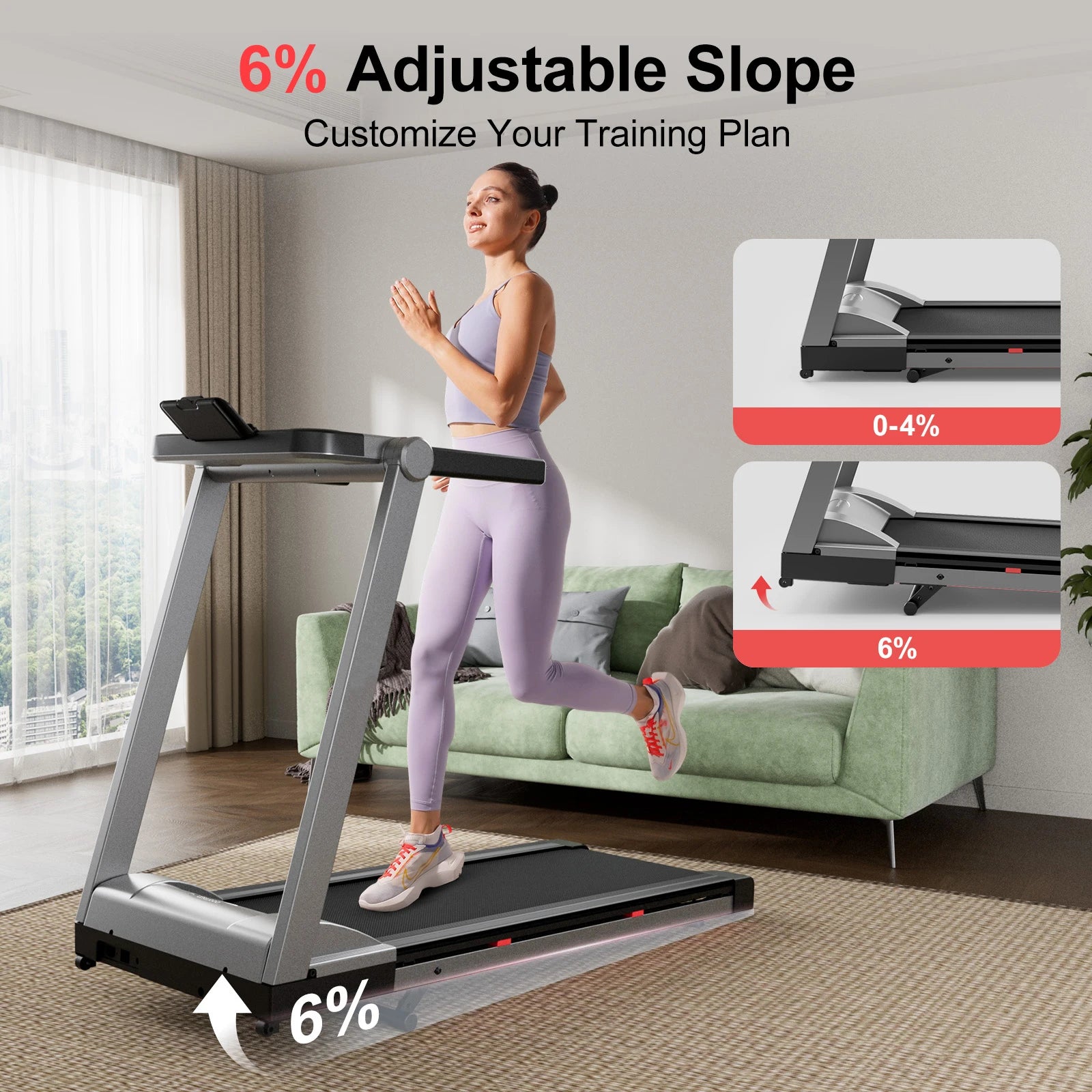 Walking Pad Treadmill Cardio Training Non-Slip Home & Office Touch Screen Smart App Data Monitoring