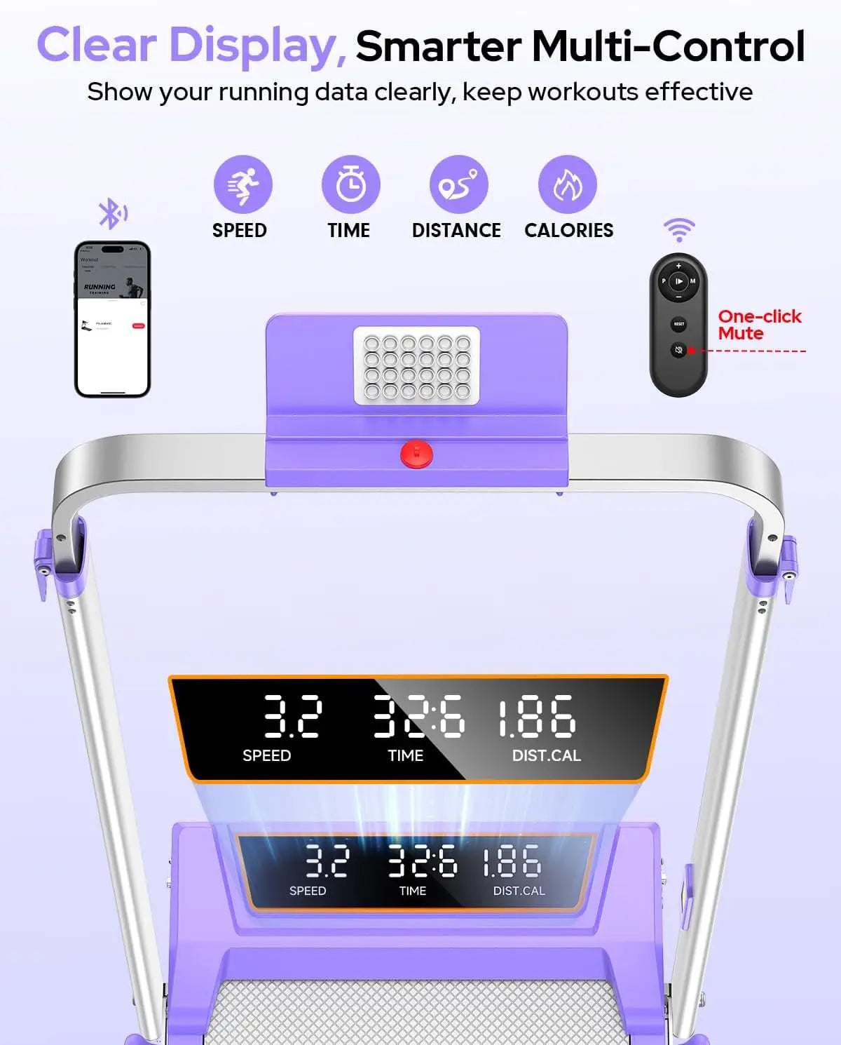 Non-Slip Foldable Walking Pad/Treadmill for Cardio Training