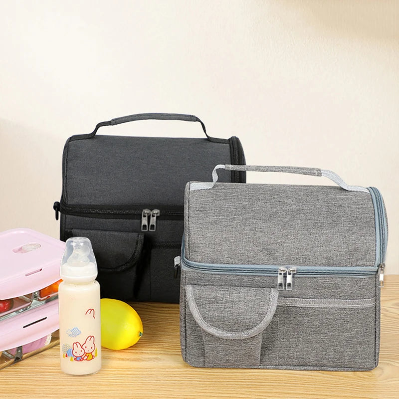 Reusable Insulated Thermal Lunch Bag Women Men Students