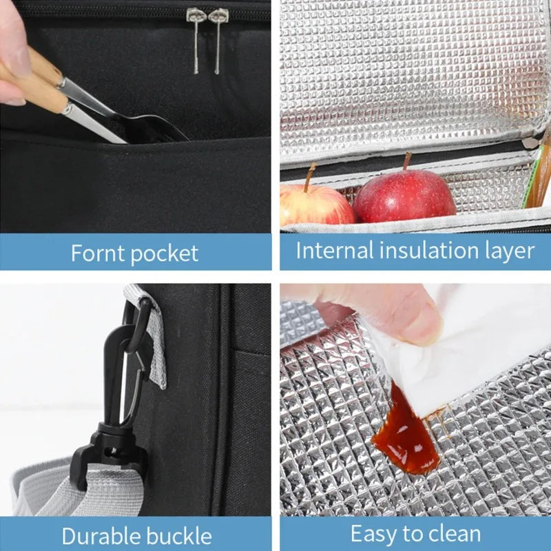 Reusable Insulated Thermal Lunch Bag Women Men Students